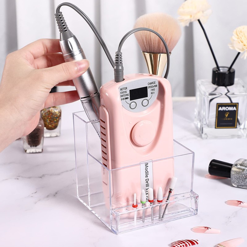 Noverlife 10 Holes Mini Nail Drill Machine & Bits Storage