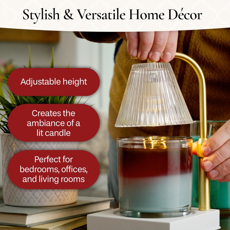 Candle Warmers Etc. Gold Luna Lamp – for Top-Down Warming