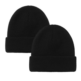 Beanies Hats Men Beanie for Women Winter Knitted Hat, Soft Ski Hat Warm Blank Bulk Black
