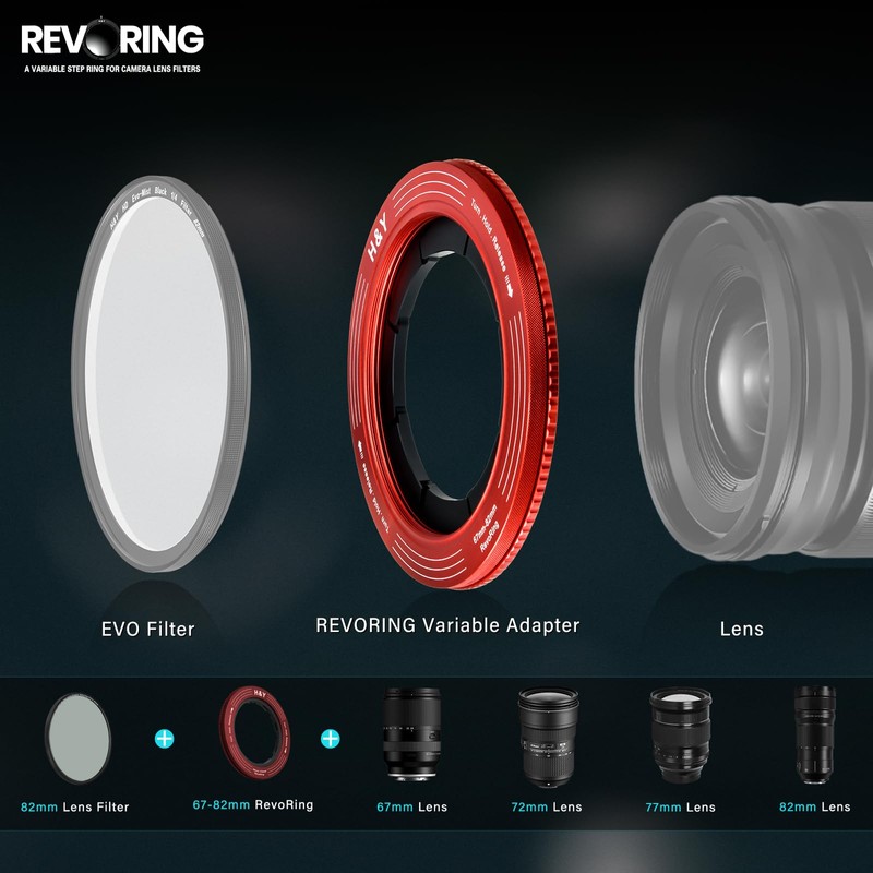 H&Y Step Up Rings for Filters Adapter Variable Step Up