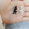NOUMANDA Lovely Hanging White and Black Cat Necklace for Cat