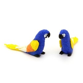 MyTinyWorld 2 Blue Dolls House Miniature Parrots with Multi-Colured Wings