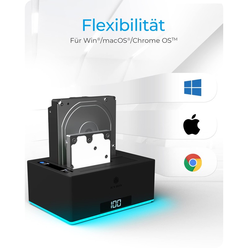 ICY BOX USB 3.0 2-Way Hard Drive Docking Station for