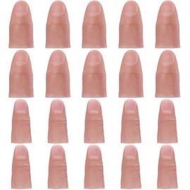 ANCIRS 20 Pcs Finger Magic Trick, 2 Sizes Fake Soft Thumb Cover, Prank Toy Tool for Making Objects Appear/Disappear - Plastic