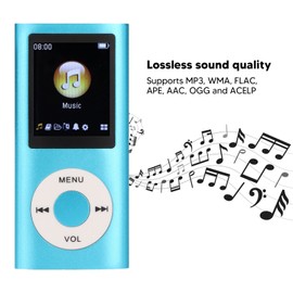 MP3 Player,Portable Music Player with 1.8 Inch LCD Screen 200mAh Battery 8 Hour Playback,for MP3 WMA FLAC APE AAC OGG and ACELP Format,Supports up to 64GB(Not Included)