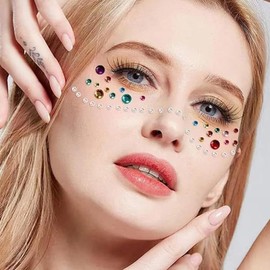2025 Pcs Pride Face Gems for Women, 15 Colors Rainbow Rhinestones Stickers for Makeup DIY Crystal Diamond Decoration Tooth Gems Stick on Face Jewels Rave