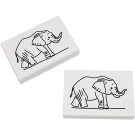 2 x 45mm 'Cute Elephant' Erasers/Rubbers (ER00039944)