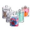YIRANJIA 5-Pack Clear Acrylic Qtip Dispenser Jars - Round Bathroom