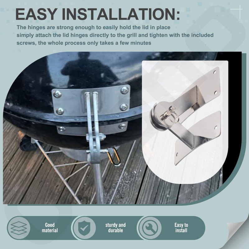 Ohoho Stainless Steel Lid Hinge for Weber Smokey Mountain Grills