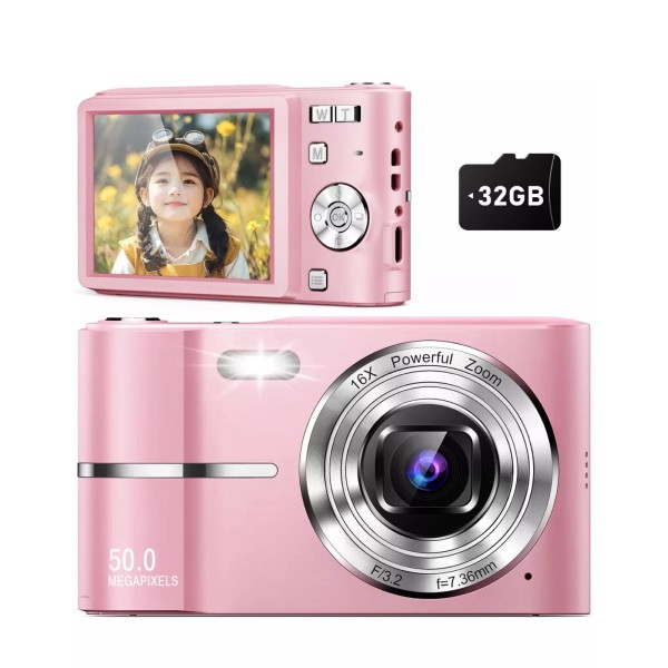 qumcon Upgrade Digital Camera, Autofocus 50MP FHD 1080P Camera for