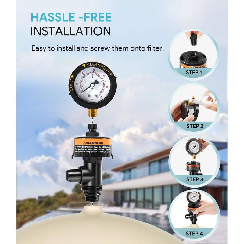 sixcow 98209800 High Flow Manual Air Relief Valve with Pressure