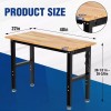 Workpro Adjustable Workbench 48"X22"/60''x2 - 48"x22" with Leveling Foot