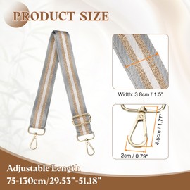 uxcell Purse Straps Replacement Crossbody, 51 Inch Wide Shoulder Bag Strap Adjustable Canvas Straps for Handbag Wallet Clutch Crossbody Bags, Silver Gray Strip