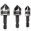 Hocansen 3-Piece Drill Bit with Countersink Hexagonal 5 Flutes Countersink