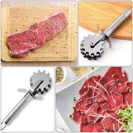 Angoily Steak Tenderiser Meat Tenderiser Stainless Steel Rolling Meat Tenderizer Tool Meat Rolling Hammer Soft Spup Roller for Steak Chicken Pork Beef Meat Tenderizer Steaker
