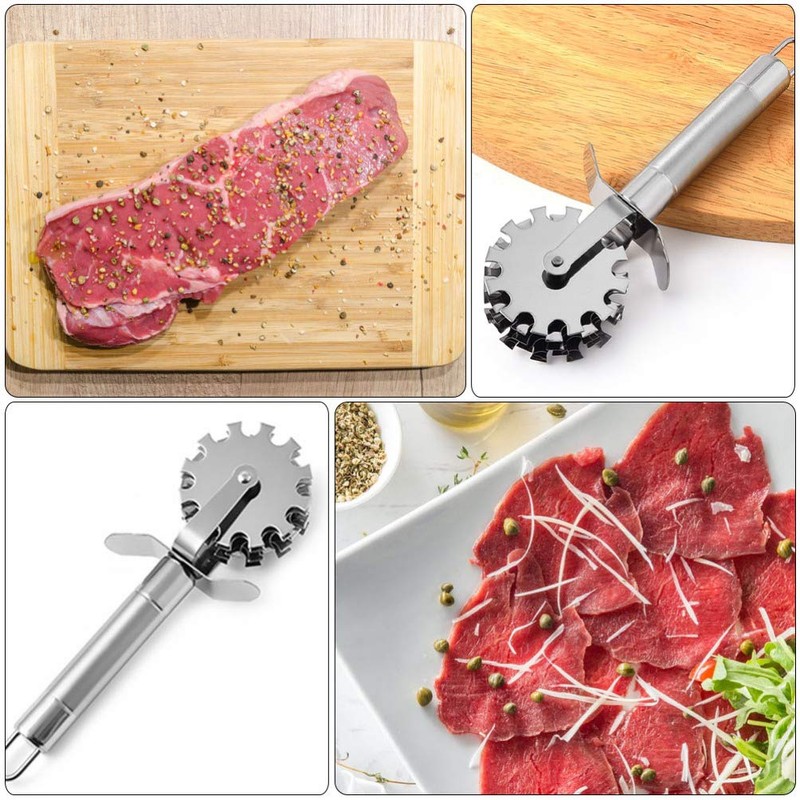 Angoily Steak Tenderiser Meat Tenderiser Stainless Steel Rolling Meat Tenderizer