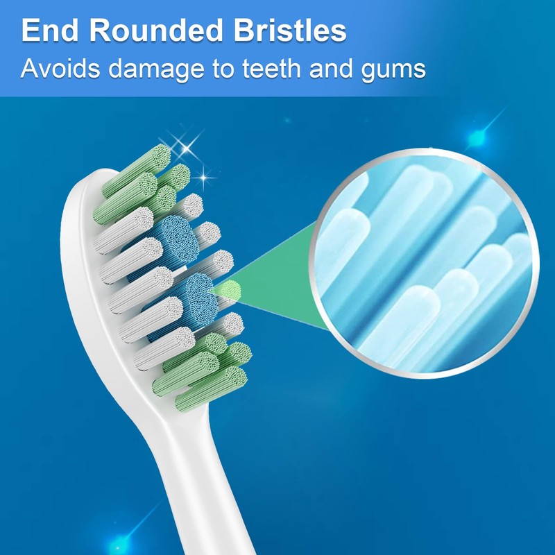 WL-T1009 Sonic Electric Toothbrush Replacement Brush Heads.8pcs, White. (Cannot be