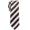 Retreez Retro Three-Color Striped Woven Microfiber Skinny Tie - Black,