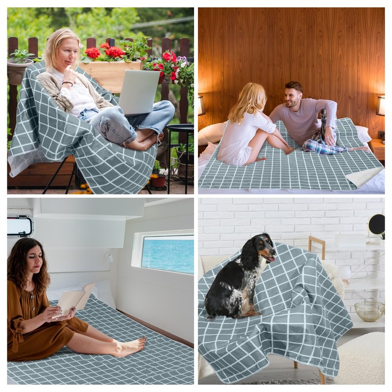 BOUTICOL Water Proof Blanket for Bed Couples Blanket 60"x80" White,