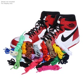 Birch Round Shoelaces 27 Colors 3/16" Thick Shoe Laces 4 Different Lengths (45.5" (115cm) - L, White)