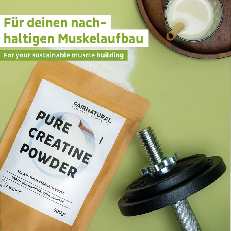 Creatine (Creatine) Powder Monohydrate [From Germany] No Additives, Vegan and