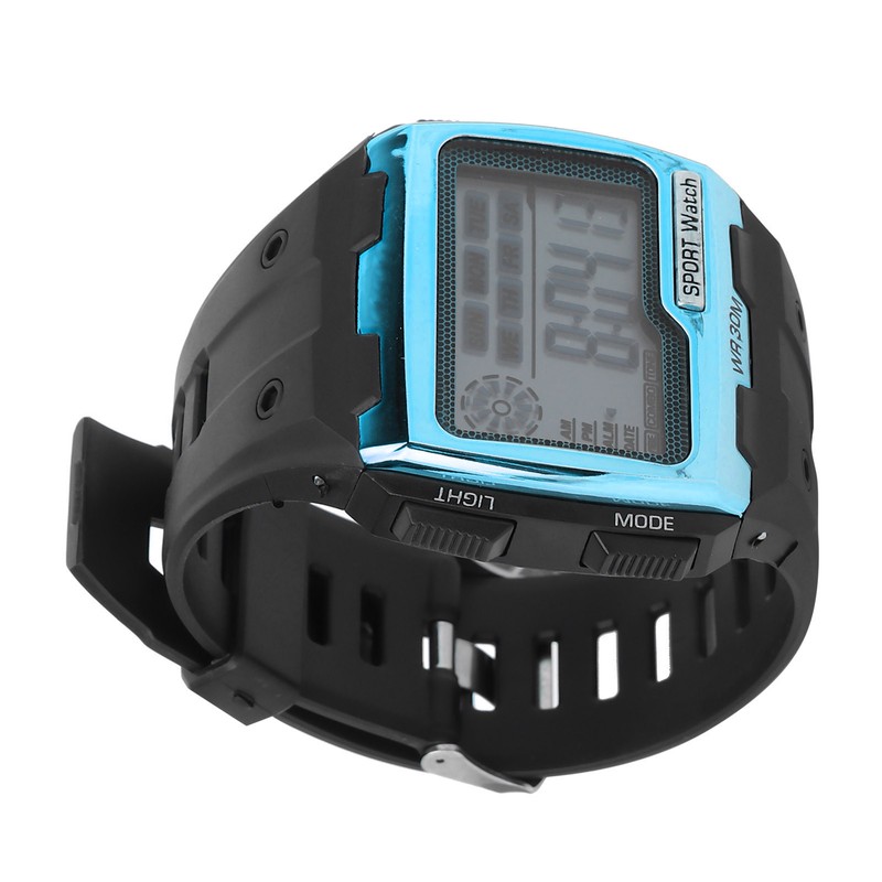 Digital Sports Watch Large Dial Night Light Waterproof Dual Time