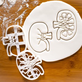 Juego de 2 cortadores de galletas de riñón (diseños: riñón externo e interno), 2 piezas, panadería
