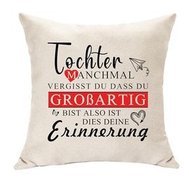 Daughter Gifts Daughter Cushion Cover Decoration for Daughter Birthday Gifts from Parental Daughter Daily Reminder Positive Confirmation Gifts Pillow Waist Care Square 45 x 45 (Daughter)