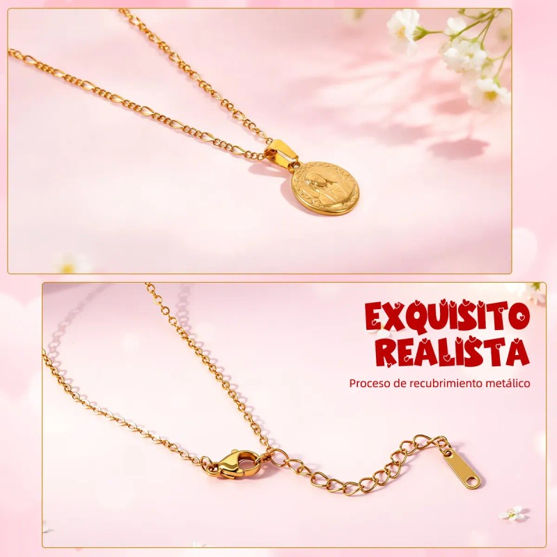 Sinyi - Collar Con Medalla De Virgen De Guadalupe Chapa
