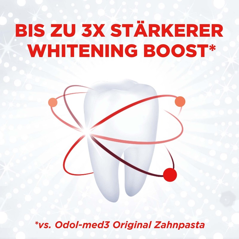 Odol-med3 Brilliant White, bis zu 3x stärkerer Whitening Boost* für