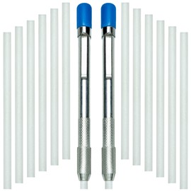ALLY Tools Two Round Soapstone Holder with 14 Welding Quality Round Soapstone Pens Refills for Welders - Perfect for Making Removable Markings on Steel, Aluminum, and Cast Iron