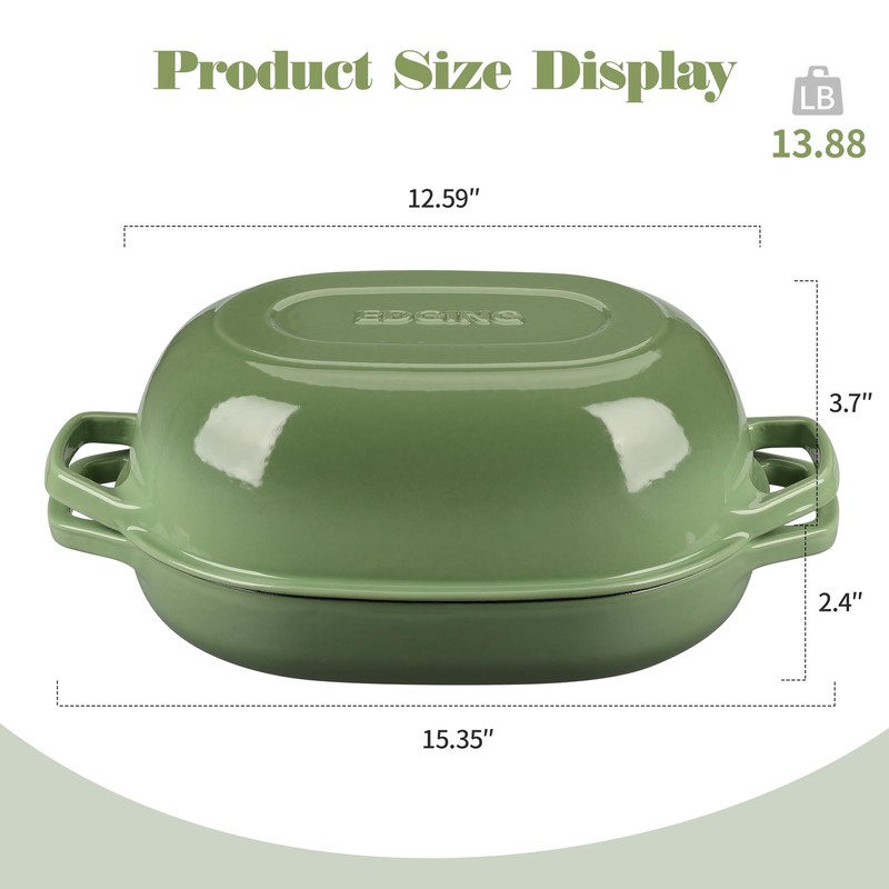 EDGING CASTING Enameled Cast Iron Dutch Oven Pot with Lid,