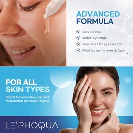 Le’phoqua Instant Wrinkle Reduction Eye Serum: Temporary Eye Tightener-Dark Circles Under Eye Treatment For Women Men-Anti Aging Serum Visibly Reduces Under-Eye Bags Wrinkles Dark Circles Fine Lines and Crow's