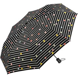 Umbrella Bikini Dots & Stripes Black, Pocket umbrella open automatically