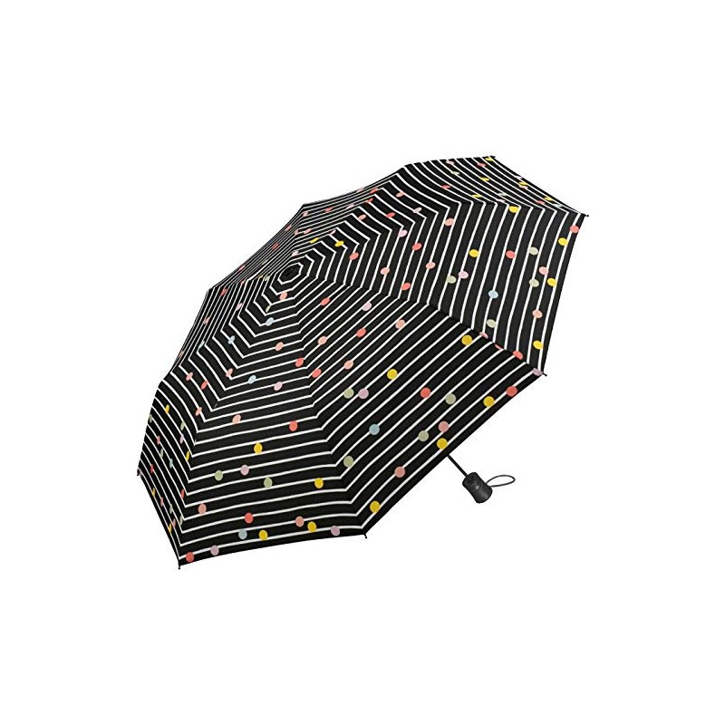 Umbrella Bikini Dots & Stripes Black, Pocket umbrella open automatically