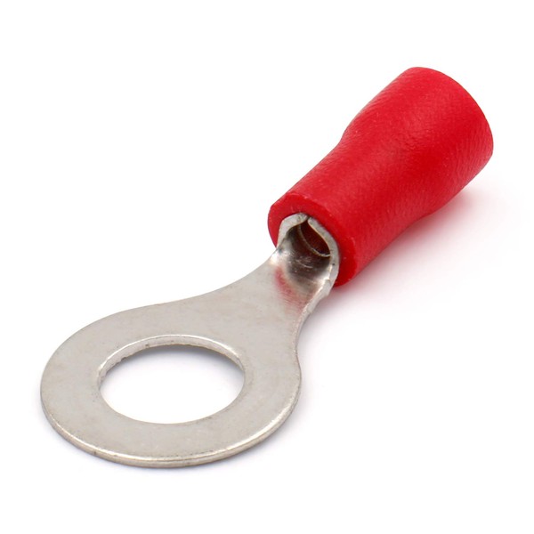 Heschen 100 Pcs Red Vinyl Insulated Electrical Wire Connector RV1.25-6
