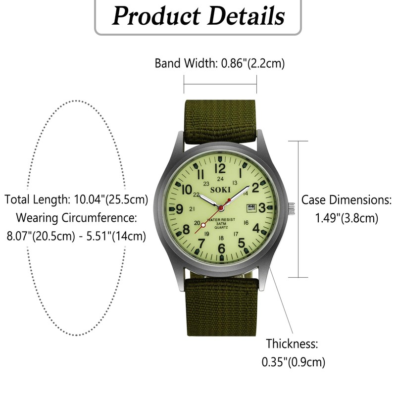 Men's Wristwatch, Water Resistant, Luminous: Arabic Numerals, Exquisite, Simulation, Military