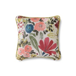 Out Style Throw Pillow Cover Floral Imported Fabric (Ollie Ruby Red, 45x45)