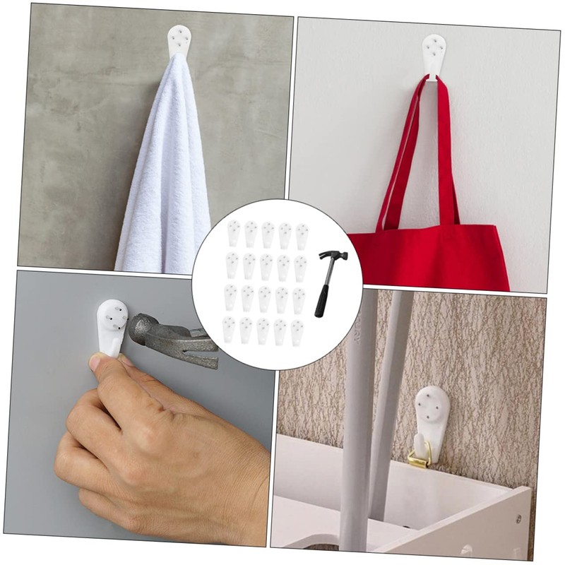 WHAMVOX Home Organization Hooks Set of 4 Cross-Stitch Wall Clock