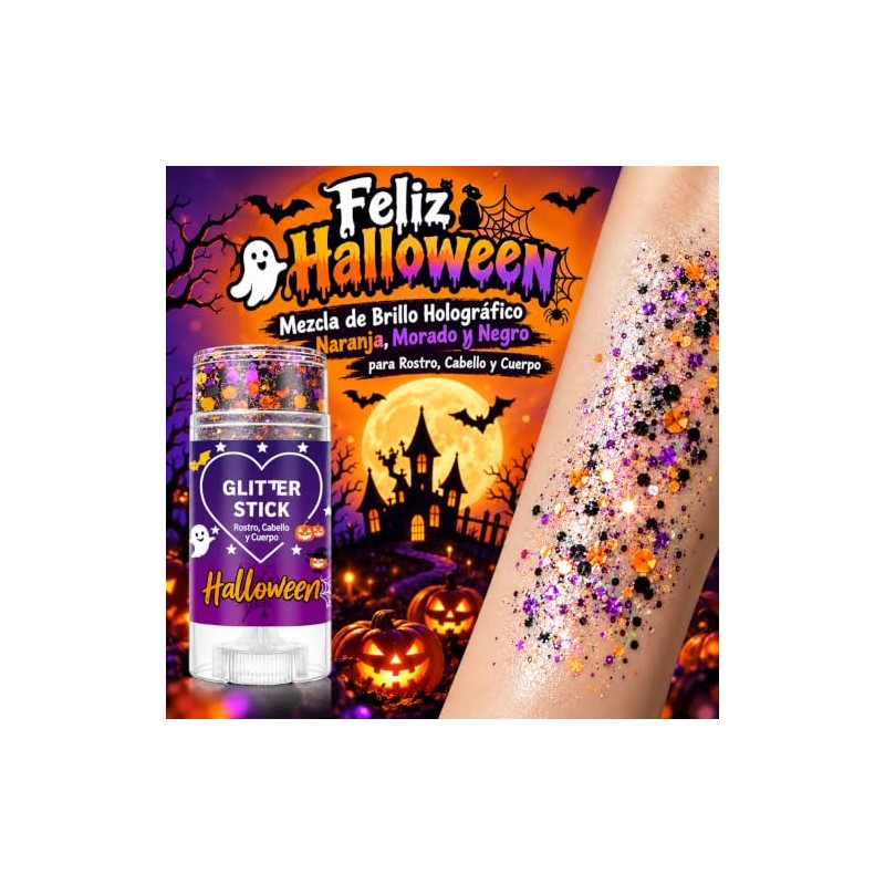 Glitter para Cara y Cuerpo, Brillos Holográficos de Fácil Aplicación