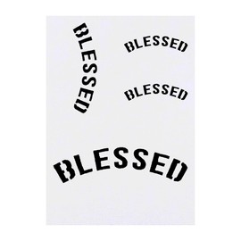 4 x 'Blessed ' Temporary Tattoos - Water Resistant, Skin-Safe, Non-Toxic Transfers, Mixed Sizes (TO00070514)