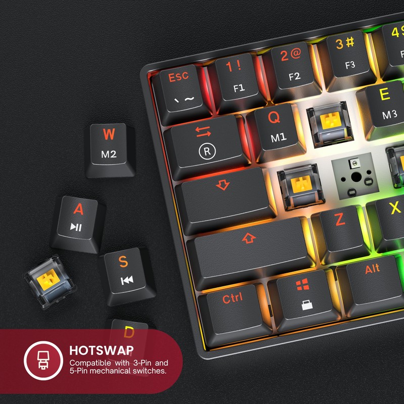 HK GAMING GK61 60% v3 | Hotswap Mechanical Gaming Keyboard
