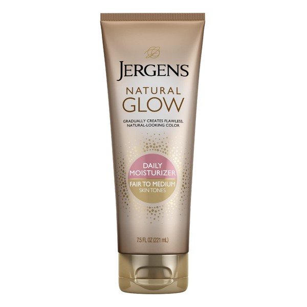 Jergens Natural Glow Daily Moisturizer for Body, Fair to Medium Skin Tones, 7.5 Ounce Tube
