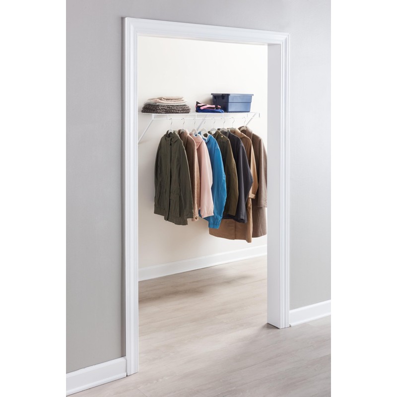 Rubbermaid Direct Wall Mount Closet Shelf, 4 Ft. Wide, Mounting