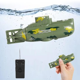 OBEST Mini RC Submarine Toy, Remote Controlled Diving Boat Model, 6 Channel Simulated Military Camouflage Submarine, Electric Underwater Ship, Birthday Gift for Children from 3 Years