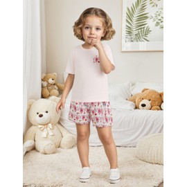 Zuafy Clothes Set Y2k 2 Piece Summer Outfit Monkey Beach Vaction Shorts Set Preppy for Birthday Gift Beige Pink