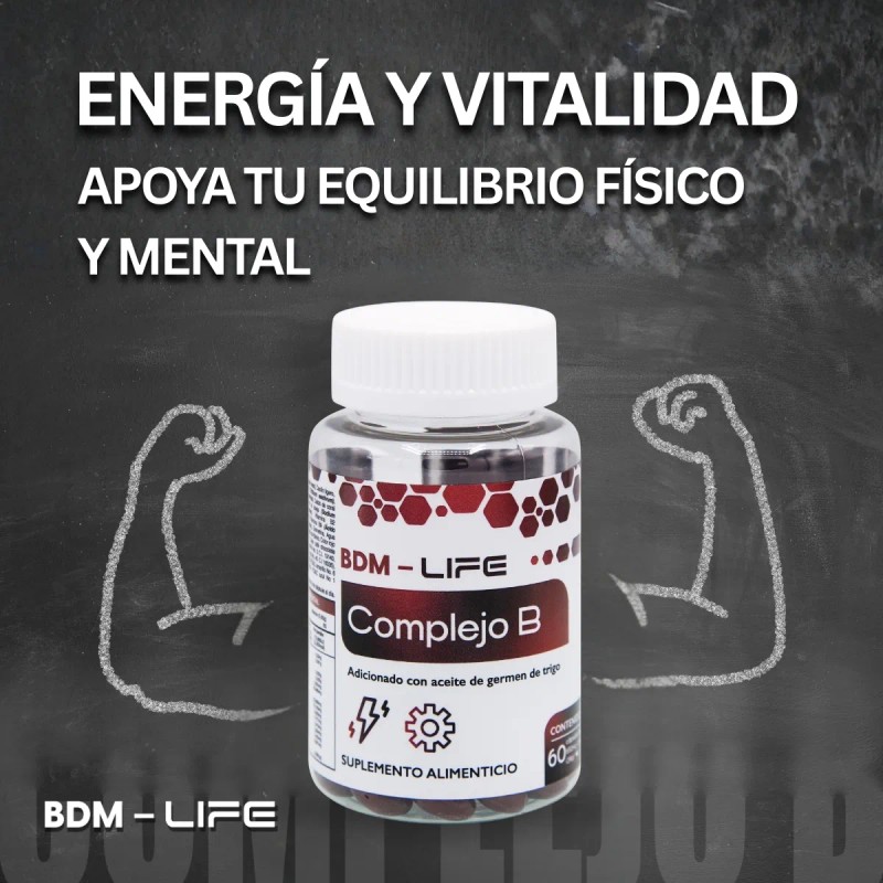Complejo B BDM LAB 60 Cpsulas Suplemento Sin Sabor Vegano