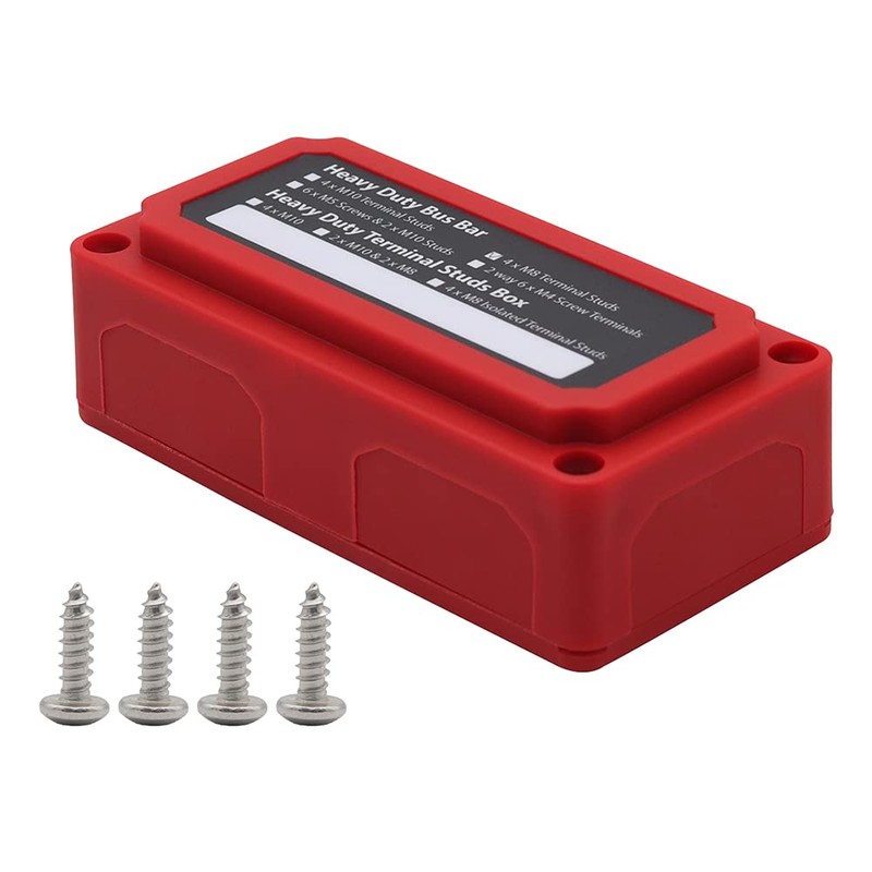 Offgridtec BusBar Box Red 4 x M8 Connection Bolts Including