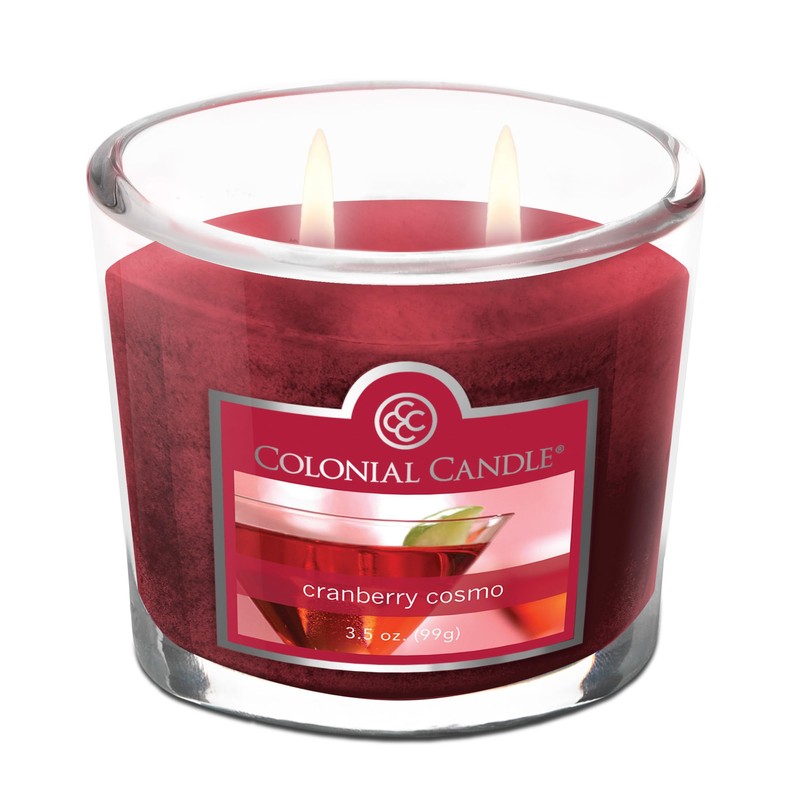 Colonial Candle Cranberry Cosmo Scented Jar Candle, 2 Wick, 3.5