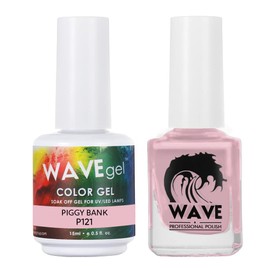 WAVEGEL Soak-Off Gel & Nail Lacquer Matching Duo Set - Simplicity Collection - #P121 Piggy Bank I 0.5 Oz